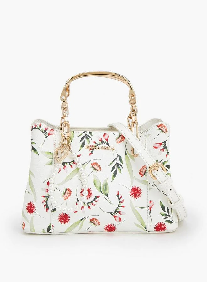 Flora Bella By Shoexpress Printed Tote Bag With Detachable Shoulder Strap